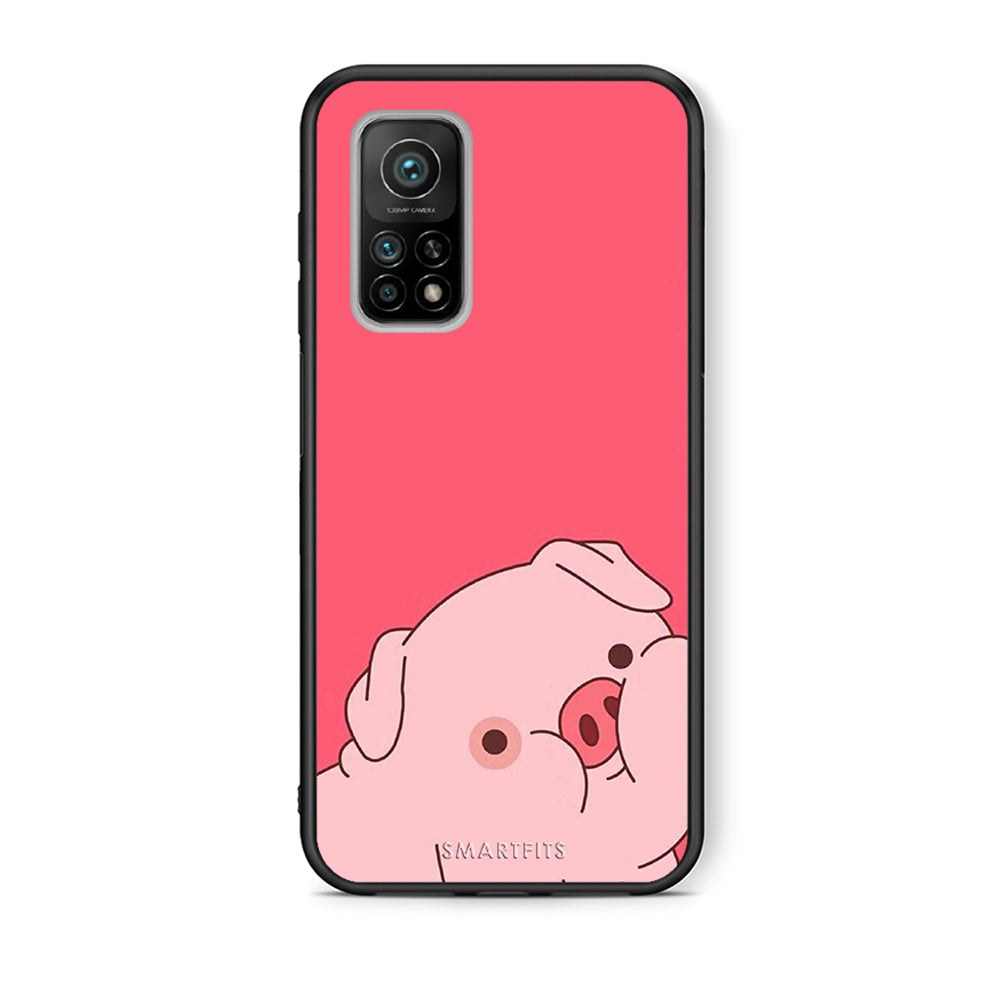 Θήκη Αγίου Βαλεντίνου Xiaomi Mi 10T / 10T Pro Pig Love 1 από τη Smartfits με σχέδιο στο πίσω μέρος και μαύρο περίβλημα | Xiaomi Mi 10T / 10T Pro Pig Love 1 case with colorful back and black bezels