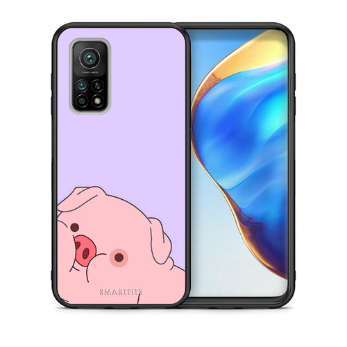 Θήκη Αγίου Βαλεντίνου Xiaomi Mi 10T / 10T Pro Pig Love 2 από τη Smartfits με σχέδιο στο πίσω μέρος και μαύρο περίβλημα | Xiaomi Mi 10T / 10T Pro Pig Love 2 case with colorful back and black bezels