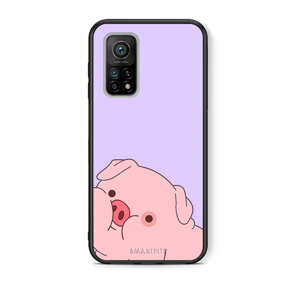 Θήκη Αγίου Βαλεντίνου Xiaomi Mi 10T / 10T Pro Pig Love 2 από τη Smartfits με σχέδιο στο πίσω μέρος και μαύρο περίβλημα | Xiaomi Mi 10T / 10T Pro Pig Love 2 case with colorful back and black bezels