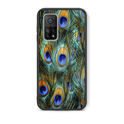 Θήκη Xiaomi Mi 10T/10T Pro Real Peacock Feathers από τη Smartfits με σχέδιο στο πίσω μέρος και μαύρο περίβλημα | Xiaomi Mi 10T/10T Pro Real Peacock Feathers case with colorful back and black bezels