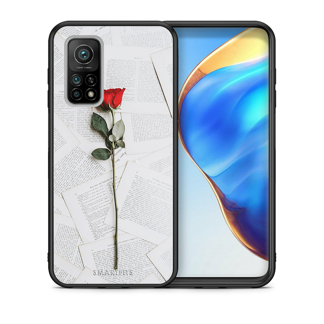 Θήκη Xiaomi Mi 10T/10T Pro Red Rose από τη Smartfits με σχέδιο στο πίσω μέρος και μαύρο περίβλημα | Xiaomi Mi 10T/10T Pro Red Rose case with colorful back and black bezels