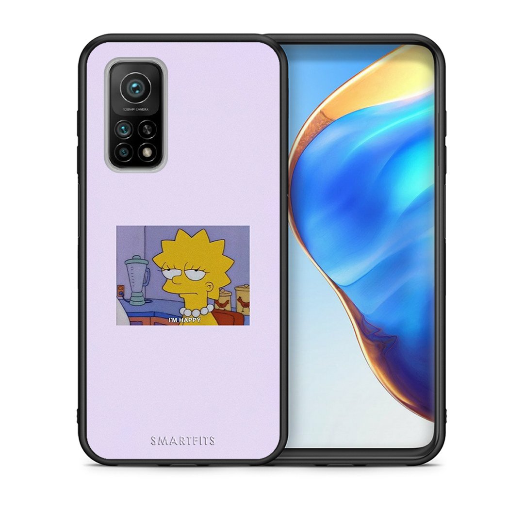 Θήκη Xiaomi Mi 10T/10T Pro So Happy από τη Smartfits με σχέδιο στο πίσω μέρος και μαύρο περίβλημα | Xiaomi Mi 10T/10T Pro So Happy case with colorful back and black bezels