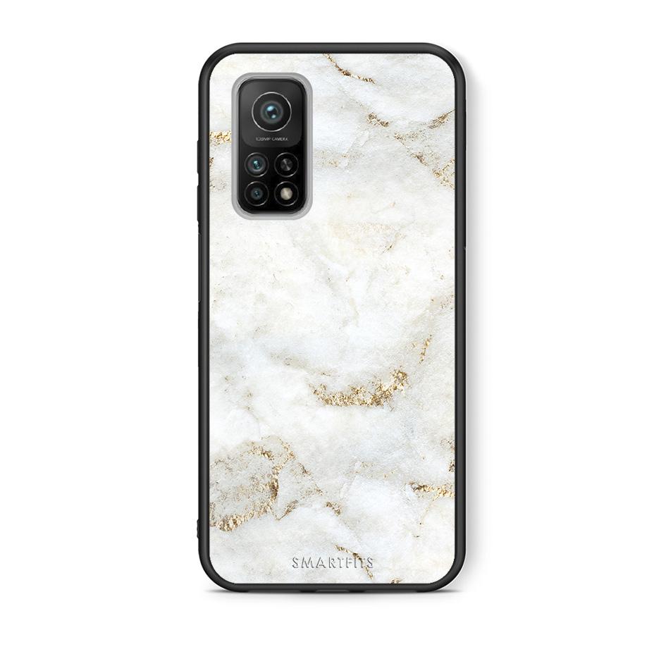 Θήκη Xiaomi Mi 10T/10T Pro White Gold Marble από τη Smartfits με σχέδιο στο πίσω μέρος και μαύρο περίβλημα | Xiaomi Mi 10T/10T Pro White Gold Marble case with colorful back and black bezels