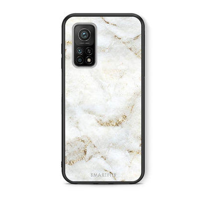 Θήκη Xiaomi Mi 10T/10T Pro White Gold Marble από τη Smartfits με σχέδιο στο πίσω μέρος και μαύρο περίβλημα | Xiaomi Mi 10T/10T Pro White Gold Marble case with colorful back and black bezels