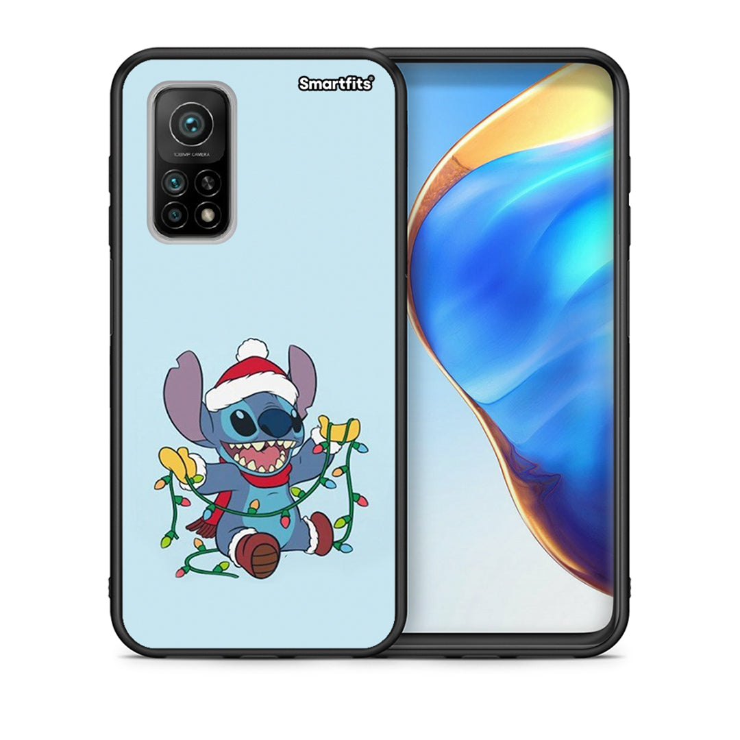 Θήκη Xiaomi Mi 10T/10T Pro Santa Stich από τη Smartfits με σχέδιο στο πίσω μέρος και μαύρο περίβλημα | Xiaomi Mi 10T/10T Pro Santa Stich case with colorful back and black bezels