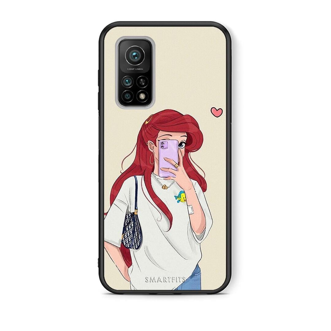 Θήκη Xiaomi Mi 10T / 10T Pro Walking Mermaid από τη Smartfits με σχέδιο στο πίσω μέρος και μαύρο περίβλημα | Xiaomi Mi 10T / 10T Pro Walking Mermaid case with colorful back and black bezels