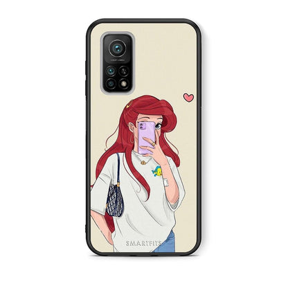 Θήκη Xiaomi Mi 10T / 10T Pro Walking Mermaid από τη Smartfits με σχέδιο στο πίσω μέρος και μαύρο περίβλημα | Xiaomi Mi 10T / 10T Pro Walking Mermaid case with colorful back and black bezels