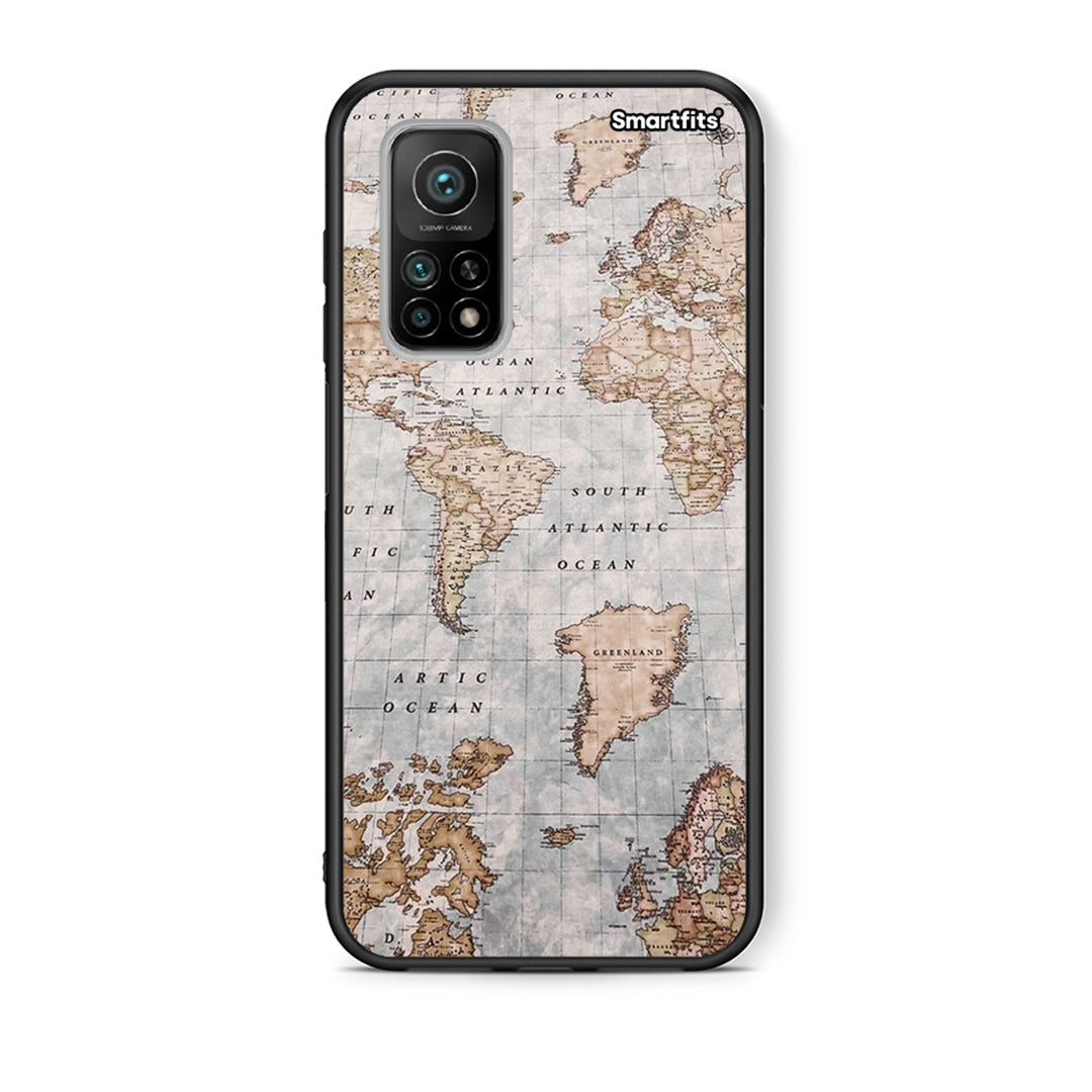 Θήκη Xiaomi Mi 10T / 10T Pro World Map από τη Smartfits με σχέδιο στο πίσω μέρος και μαύρο περίβλημα | Xiaomi Mi 10T / 10T Pro World Map case with colorful back and black bezels