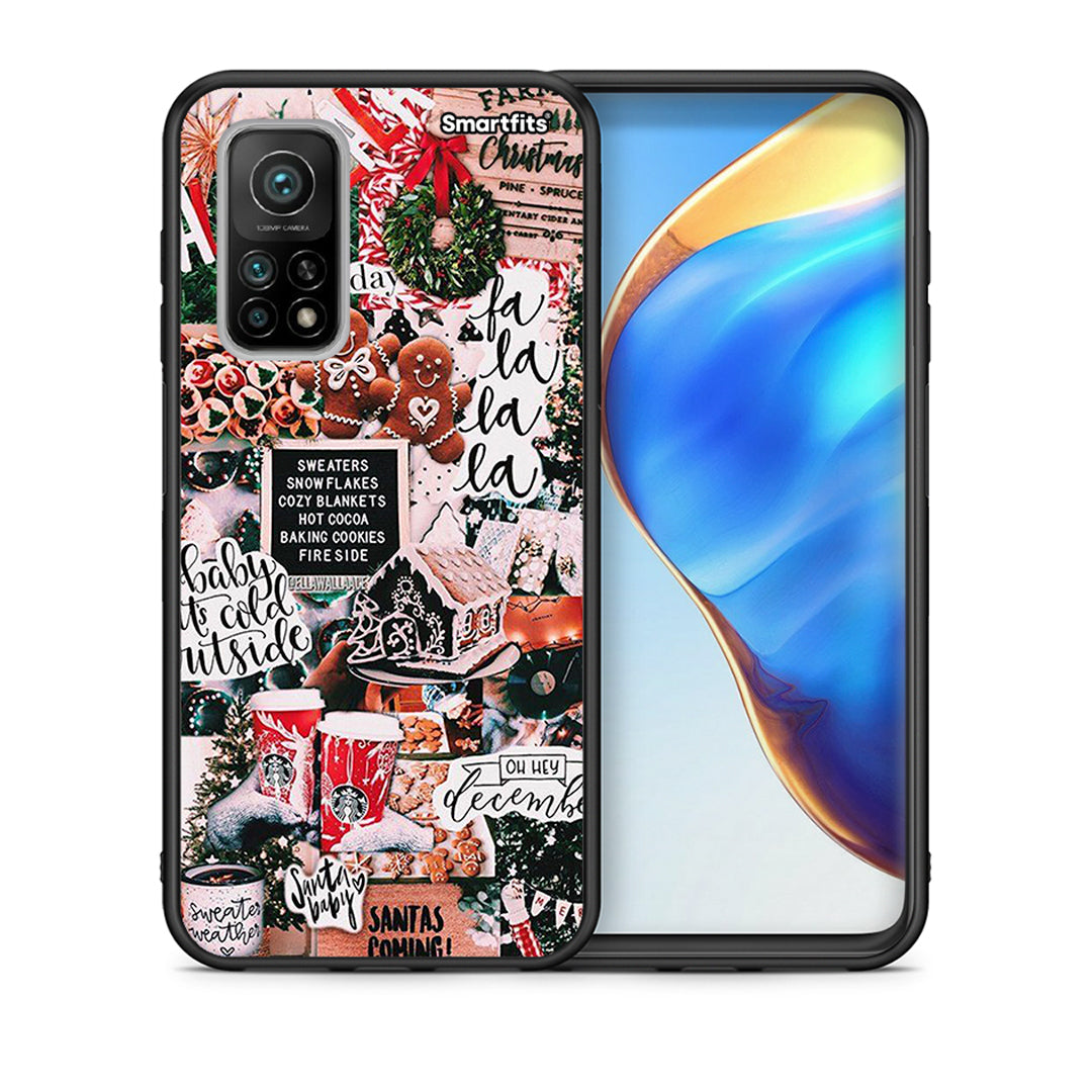 Θήκη Xiaomi Mi 10T/10T Pro Xmas Habbits από τη Smartfits με σχέδιο στο πίσω μέρος και μαύρο περίβλημα | Xiaomi Mi 10T/10T Pro Xmas Habbits case with colorful back and black bezels