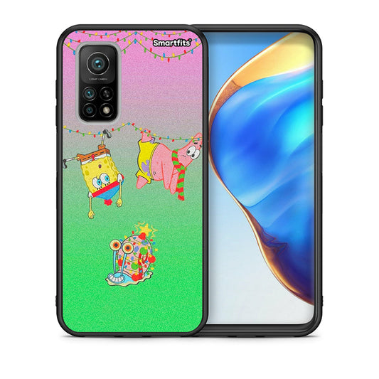 Θήκη Xiaomi Mi 10T/10T Pro Xmas Lights από τη Smartfits με σχέδιο στο πίσω μέρος και μαύρο περίβλημα | Xiaomi Mi 10T/10T Pro Xmas Lights case with colorful back and black bezels