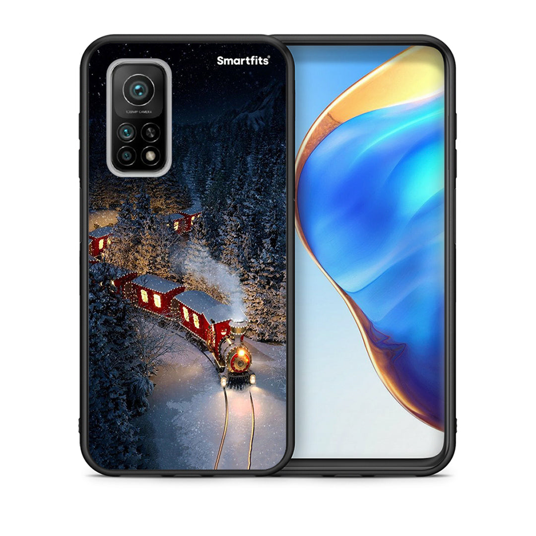 Θήκη Xiaomi Mi 10T/10T Pro Xmas Train από τη Smartfits με σχέδιο στο πίσω μέρος και μαύρο περίβλημα | Xiaomi Mi 10T/10T Pro Xmas Train case with colorful back and black bezels