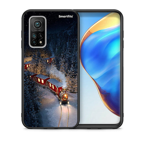 Θήκη Xiaomi Mi 10T/10T Pro Xmas Train από τη Smartfits με σχέδιο στο πίσω μέρος και μαύρο περίβλημα | Xiaomi Mi 10T/10T Pro Xmas Train case with colorful back and black bezels