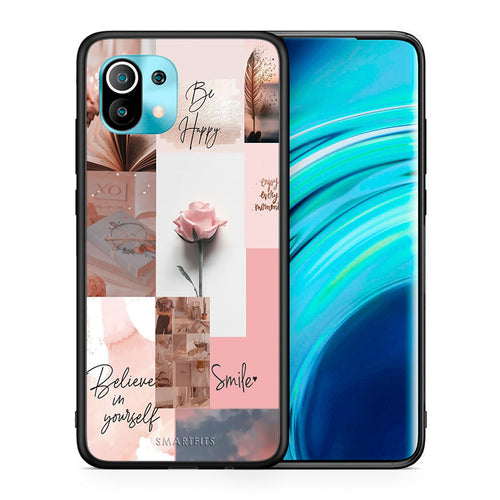 Θήκη Xiaomi Mi 11 Aesthetic Collage από τη Smartfits με σχέδιο στο πίσω μέρος και μαύρο περίβλημα | Xiaomi Mi 11 Aesthetic Collage case with colorful back and black bezels