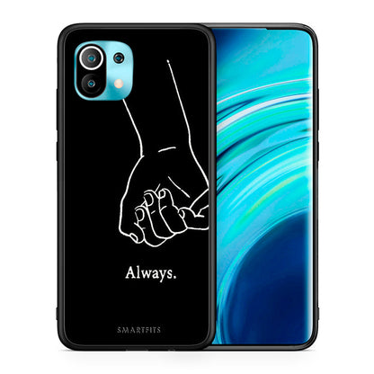 Θήκη Αγίου Βαλεντίνου Xiaomi Mi 11 Always & Forever 1 από τη Smartfits με σχέδιο στο πίσω μέρος και μαύρο περίβλημα | Xiaomi Mi 11 Always & Forever 1 case with colorful back and black bezels