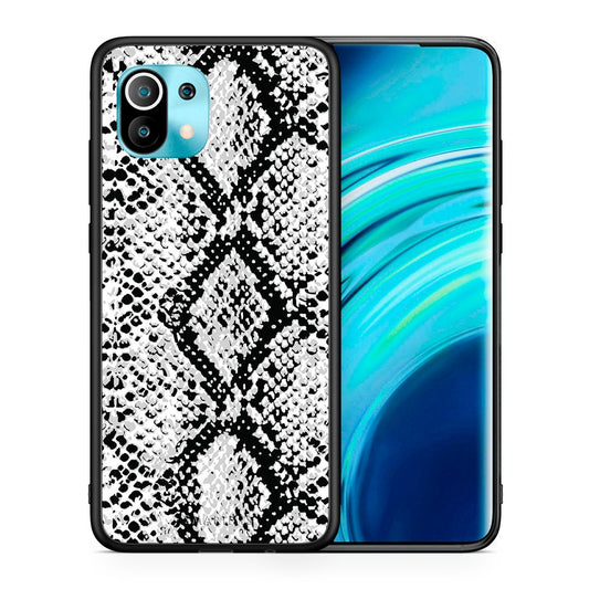 Θήκη Xiaomi Mi 11 White Snake Animal από τη Smartfits με σχέδιο στο πίσω μέρος και μαύρο περίβλημα | Xiaomi Mi 11 White Snake Animal case with colorful back and black bezels