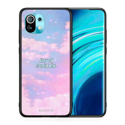 Θήκη Αγίου Βαλεντίνου Xiaomi Mi 11 Anti Social από τη Smartfits με σχέδιο στο πίσω μέρος και μαύρο περίβλημα | Xiaomi Mi 11 Anti Social case with colorful back and black bezels