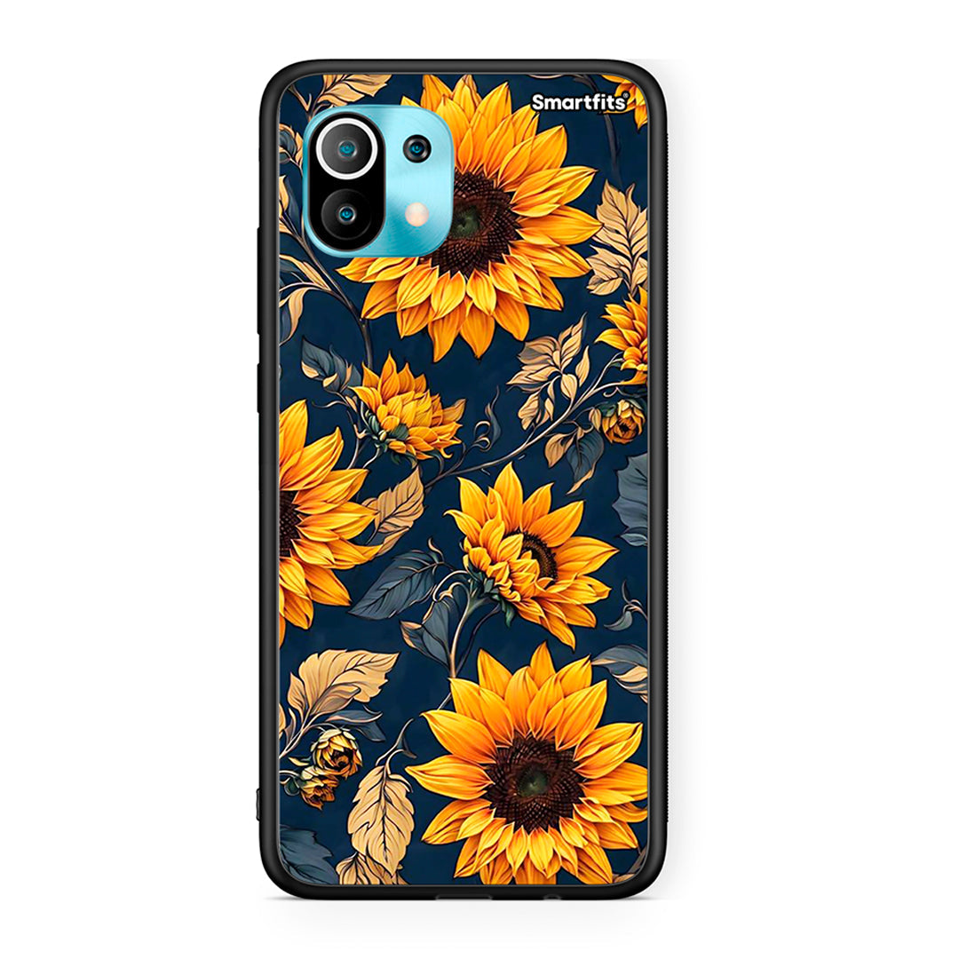 Xiaomi Mi 11 Autumn Sunflowers Θήκη από τη Smartfits με σχέδιο στο πίσω μέρος και μαύρο περίβλημα | Smartphone case with colorful back and black bezels by Smartfits