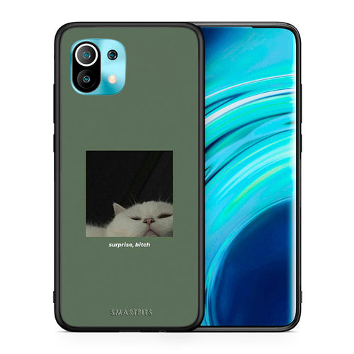 Θήκη Xiaomi Mi 11 Bitch Surprise από τη Smartfits με σχέδιο στο πίσω μέρος και μαύρο περίβλημα | Xiaomi Mi 11 Bitch Surprise case with colorful back and black bezels