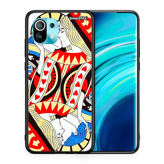 Θήκη Xiaomi Mi 11 Card Love από τη Smartfits με σχέδιο στο πίσω μέρος και μαύρο περίβλημα | Xiaomi Mi 11 Card Love case with colorful back and black bezels