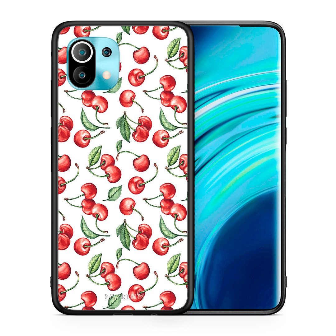 Θήκη Xiaomi Mi 11 Cherry Summer από τη Smartfits με σχέδιο στο πίσω μέρος και μαύρο περίβλημα | Xiaomi Mi 11 Cherry Summer case with colorful back and black bezels