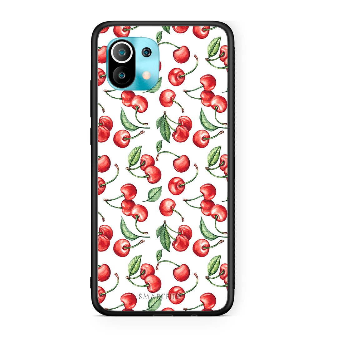 Xiaomi Mi 11 Cherry Summer θήκη από τη Smartfits με σχέδιο στο πίσω μέρος και μαύρο περίβλημα | Smartphone case with colorful back and black bezels by Smartfits