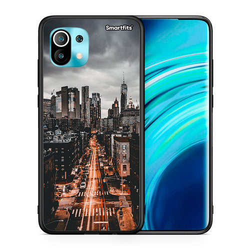 Θήκη Xiaomi Mi 11 City Lights από τη Smartfits με σχέδιο στο πίσω μέρος και μαύρο περίβλημα | Xiaomi Mi 11 City Lights case with colorful back and black bezels