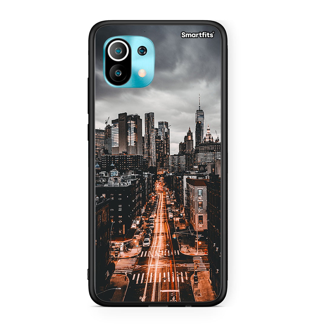 Xiaomi Mi 11 City Lights θήκη από τη Smartfits με σχέδιο στο πίσω μέρος και μαύρο περίβλημα | Smartphone case with colorful back and black bezels by Smartfits