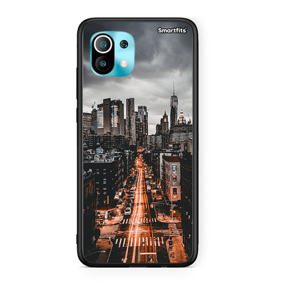 Xiaomi Mi 11 City Lights θήκη από τη Smartfits με σχέδιο στο πίσω μέρος και μαύρο περίβλημα | Smartphone case with colorful back and black bezels by Smartfits