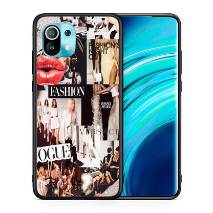 Θήκη Αγίου Βαλεντίνου Xiaomi Mi 11 Collage Fashion από τη Smartfits με σχέδιο στο πίσω μέρος και μαύρο περίβλημα | Xiaomi Mi 11 Collage Fashion case with colorful back and black bezels