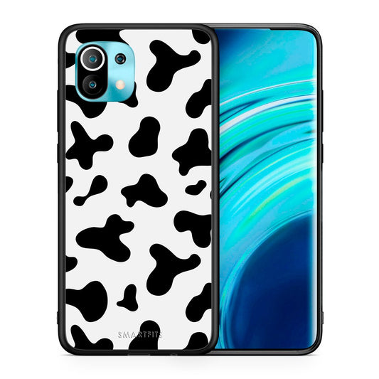 Θήκη Xiaomi Mi 11 Cow Print από τη Smartfits με σχέδιο στο πίσω μέρος και μαύρο περίβλημα | Xiaomi Mi 11 Cow Print case with colorful back and black bezels
