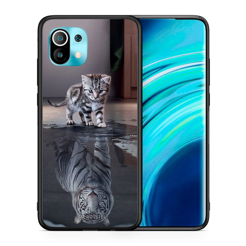 Θήκη Xiaomi Mi 11 Tiger Cute από τη Smartfits με σχέδιο στο πίσω μέρος και μαύρο περίβλημα | Xiaomi Mi 11 Tiger Cute case with colorful back and black bezels