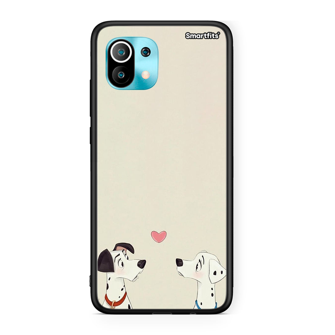 Xiaomi Mi 11 Dalmatians Love θήκη από τη Smartfits με σχέδιο στο πίσω μέρος και μαύρο περίβλημα | Smartphone case with colorful back and black bezels by Smartfits