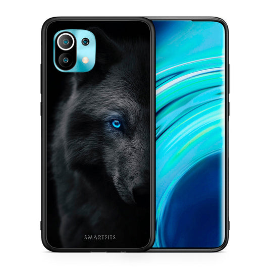 Θήκη Xiaomi Mi 11 Dark Wolf από τη Smartfits με σχέδιο στο πίσω μέρος και μαύρο περίβλημα | Xiaomi Mi 11 Dark Wolf case with colorful back and black bezels