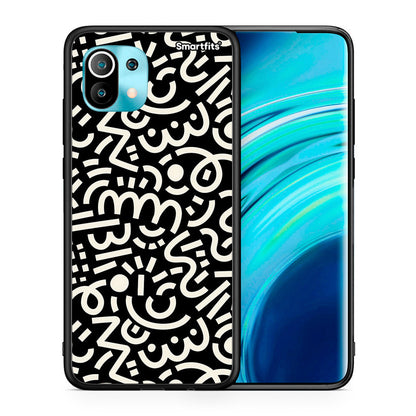 Θήκη Xiaomi Mi 11 Doodle Art από τη Smartfits με σχέδιο στο πίσω μέρος και μαύρο περίβλημα | Xiaomi Mi 11 Doodle Art case with colorful back and black bezels