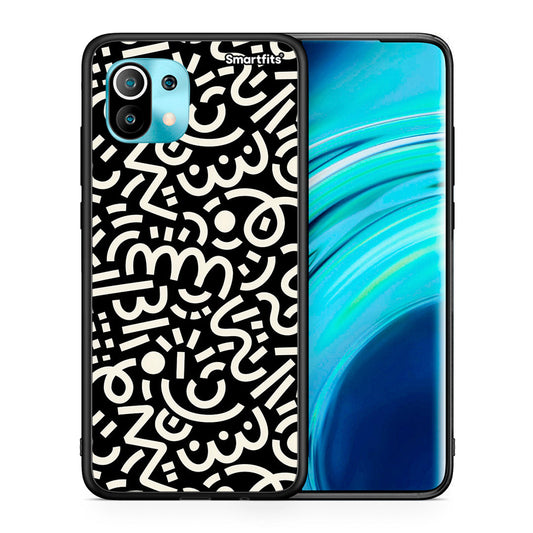 Θήκη Xiaomi Mi 11 Doodle Art από τη Smartfits με σχέδιο στο πίσω μέρος και μαύρο περίβλημα | Xiaomi Mi 11 Doodle Art case with colorful back and black bezels
