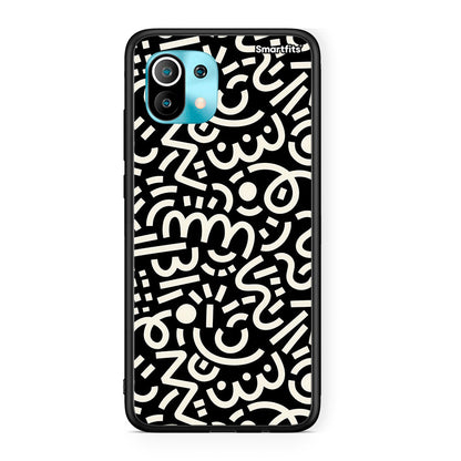 Xiaomi Mi 11 Doodle Art Θήκη από τη Smartfits με σχέδιο στο πίσω μέρος και μαύρο περίβλημα | Smartphone case with colorful back and black bezels by Smartfits