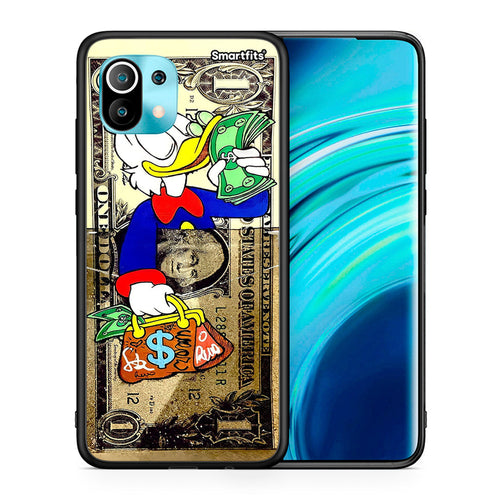 Θήκη Xiaomi Mi 11 Duck Money από τη Smartfits με σχέδιο στο πίσω μέρος και μαύρο περίβλημα | Xiaomi Mi 11 Duck Money case with colorful back and black bezels