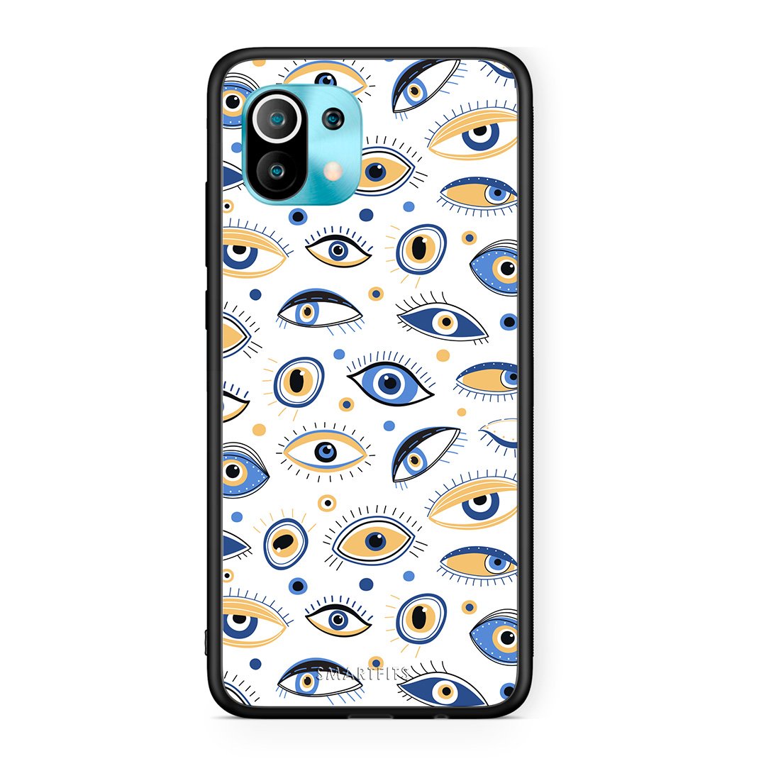 Xiaomi Mi 11 Ftou Ftou θήκη από τη Smartfits με σχέδιο στο πίσω μέρος και μαύρο περίβλημα | Smartphone case with colorful back and black bezels by Smartfits