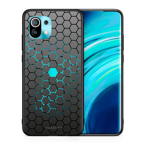 Θήκη Xiaomi Mi 11 Hexagonal Geometric από τη Smartfits με σχέδιο στο πίσω μέρος και μαύρο περίβλημα | Xiaomi Mi 11 Hexagonal Geometric case with colorful back and black bezels
