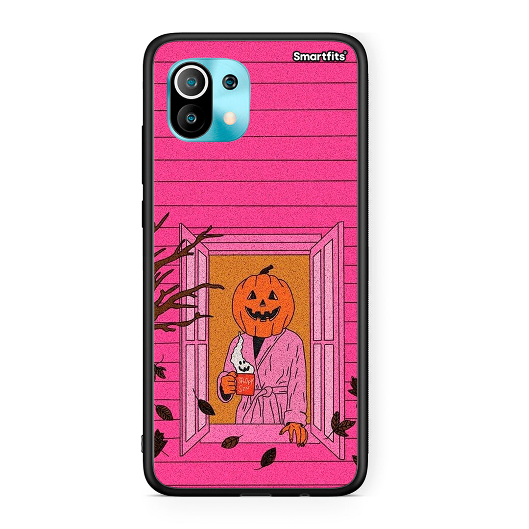 Xiaomi Mi 11 Halloween Pumpkin Lady Θήκη από τη Smartfits με σχέδιο στο πίσω μέρος και μαύρο περίβλημα | Smartphone case with colorful back and black bezels by Smartfits