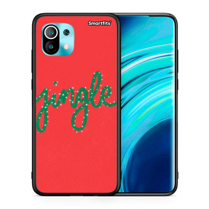 Θήκη Xiaomi Mi 11 Jingle Xmas από τη Smartfits με σχέδιο στο πίσω μέρος και μαύρο περίβλημα | Xiaomi Mi 11 Jingle Xmas case with colorful back and black bezels