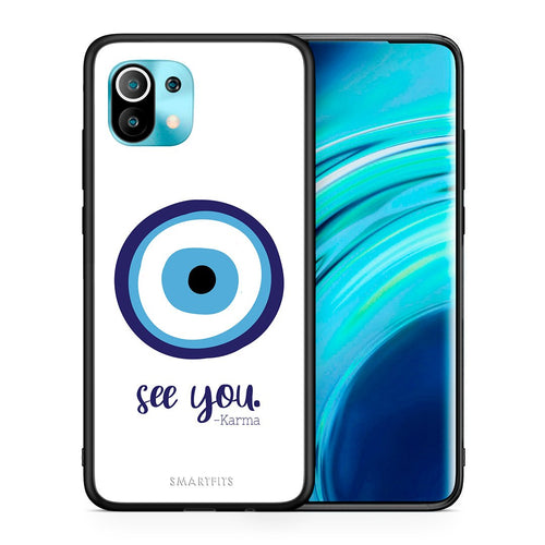 Θήκη Xiaomi Mi 11 Karma Says από τη Smartfits με σχέδιο στο πίσω μέρος και μαύρο περίβλημα | Xiaomi Mi 11 Karma Says case with colorful back and black bezels