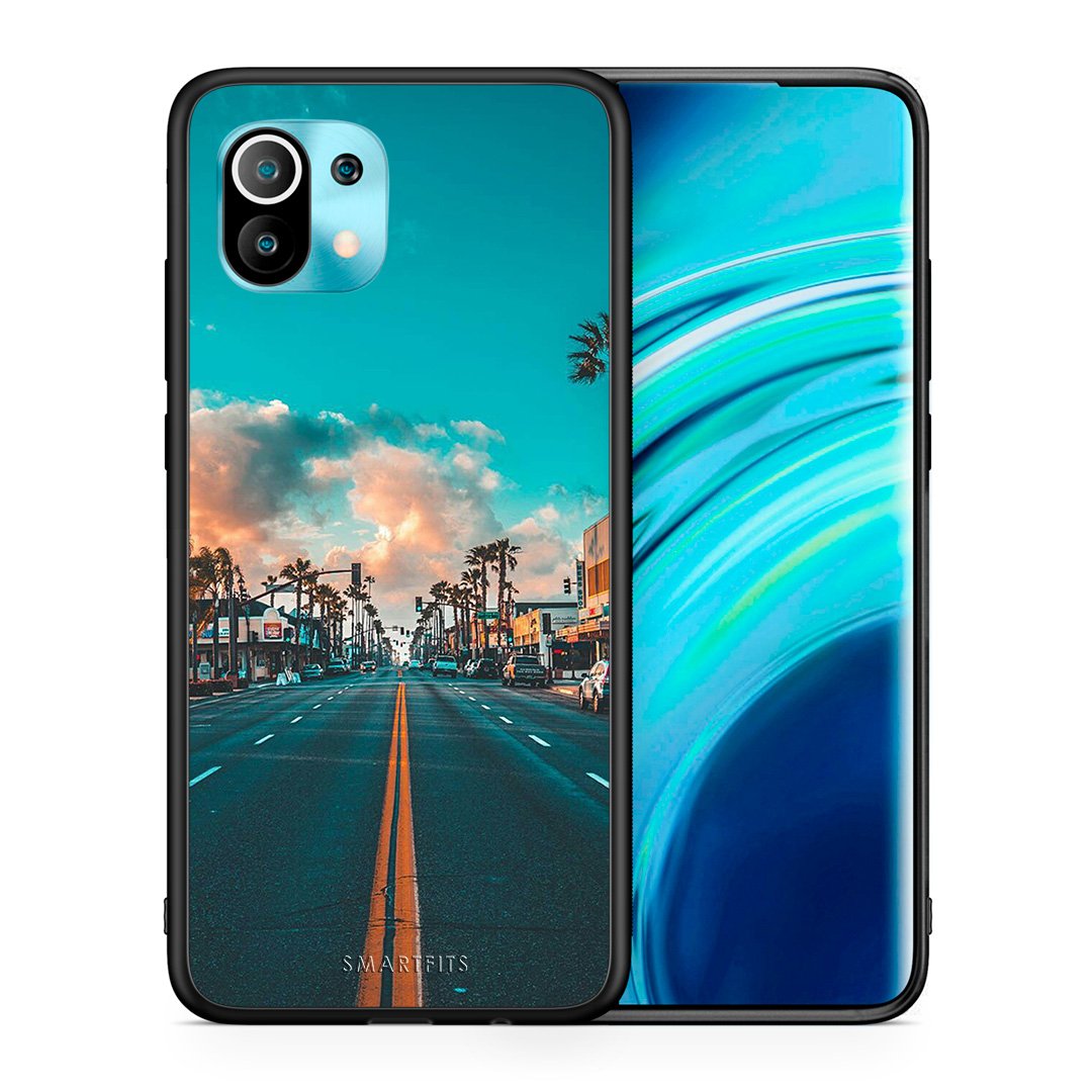 Θήκη Xiaomi Mi 11 City Landscape από τη Smartfits με σχέδιο στο πίσω μέρος και μαύρο περίβλημα | Xiaomi Mi 11 City Landscape case with colorful back and black bezels
