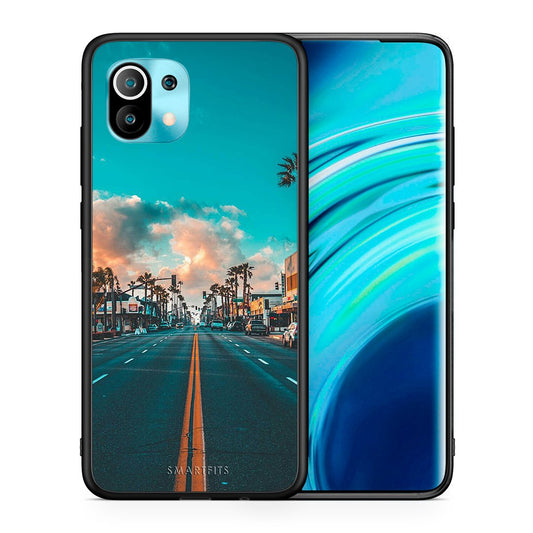 Θήκη Xiaomi Mi 11 City Landscape από τη Smartfits με σχέδιο στο πίσω μέρος και μαύρο περίβλημα | Xiaomi Mi 11 City Landscape case with colorful back and black bezels