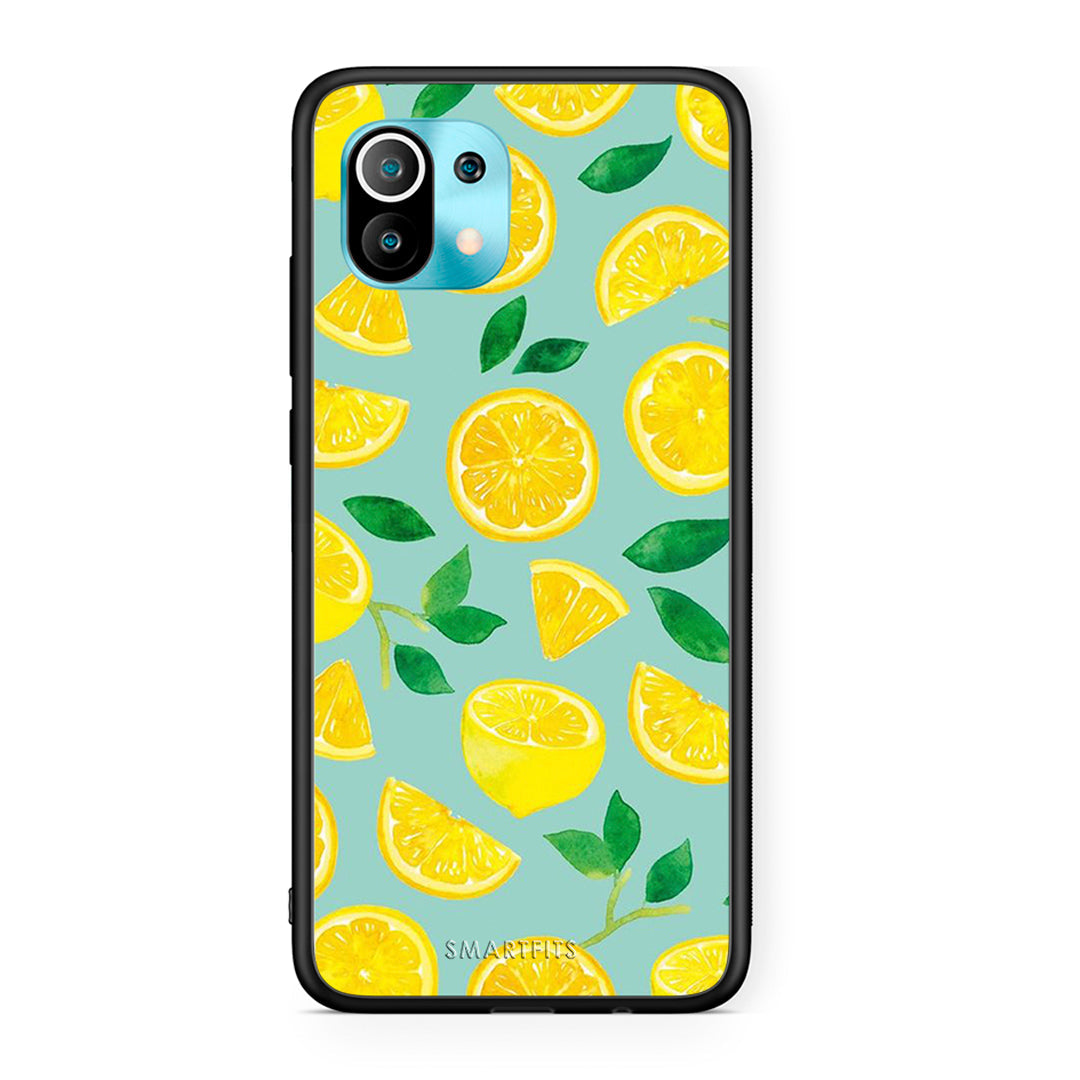 Xiaomi Mi 11 Lemons θήκη από τη Smartfits με σχέδιο στο πίσω μέρος και μαύρο περίβλημα | Smartphone case with colorful back and black bezels by Smartfits