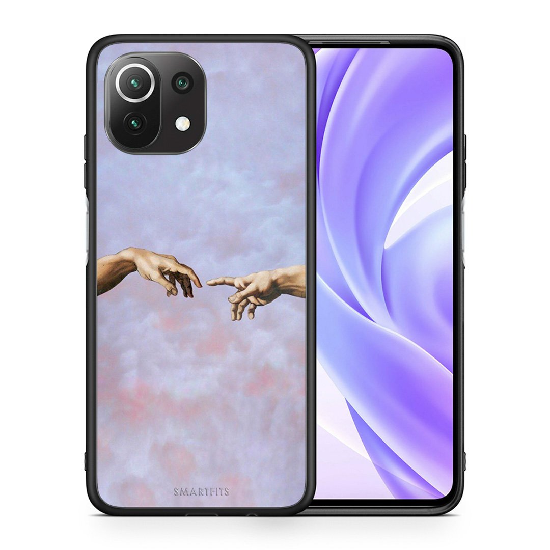 Θήκη Xiaomi 11 Lite/Mi 11 Lite Adam Hand από τη Smartfits με σχέδιο στο πίσω μέρος και μαύρο περίβλημα | Xiaomi 11 Lite/Mi 11 Lite Adam Hand case with colorful back and black bezels