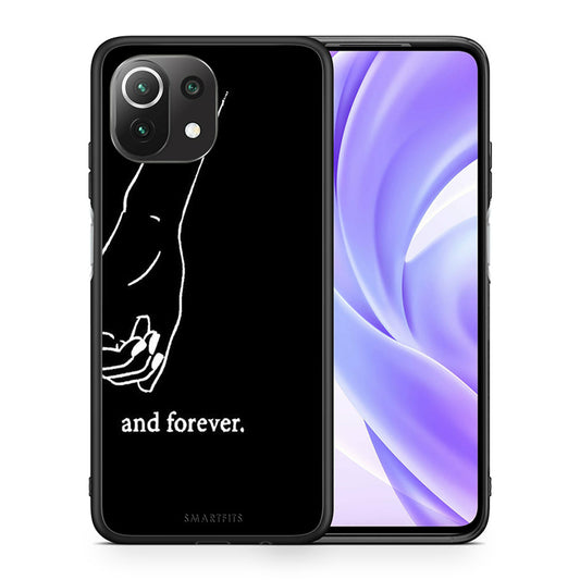 Θήκη Αγίου Βαλεντίνου Xiaomi 11 Lite / Mi 11 Lite Always & Forever 2 από τη Smartfits με σχέδιο στο πίσω μέρος και μαύρο περίβλημα | Xiaomi 11 Lite / Mi 11 Lite Always & Forever 2 case with colorful back and black bezels