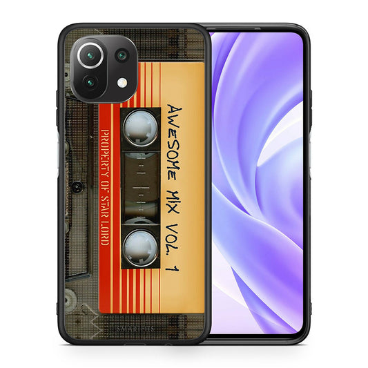 Θήκη Xiaomi 11 Lite/Mi 11 Lite Awesome Mix από τη Smartfits με σχέδιο στο πίσω μέρος και μαύρο περίβλημα | Xiaomi 11 Lite/Mi 11 Lite Awesome Mix case with colorful back and black bezels