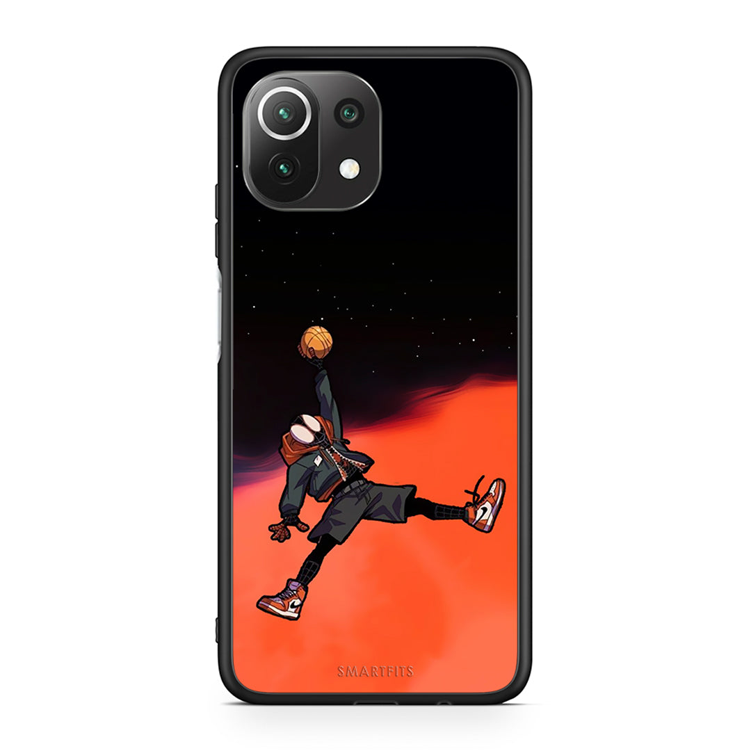 Xiaomi 11 Lite/Mi 11 Lite Basketball Hero θήκη από τη Smartfits με σχέδιο στο πίσω μέρος και μαύρο περίβλημα | Smartphone case with colorful back and black bezels by Smartfits