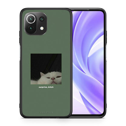 Θήκη Xiaomi 11 Lite/Mi 11 Lite Bitch Surprise από τη Smartfits με σχέδιο στο πίσω μέρος και μαύρο περίβλημα | Xiaomi 11 Lite/Mi 11 Lite Bitch Surprise case with colorful back and black bezels
